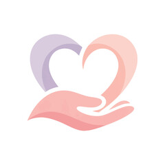 Supportive Hands Create Affectionate Symbol. Gentle palms delicately form a beautiful emblem of love, care, and human connection. This design conveys deep compassion and shared well-being for.