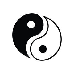 Yin Yang Symbol of Unity. This ancient Taoist emblem illustrates duality and balance. It beautifully represents the interconnectedness and complementary nature of opposing forces.