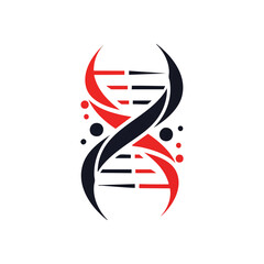 Abstract DNA Molecule Graphic. Vibrant biological structure illustration. This modern genomic helix design represents scientific advancement, life, and the essence of heredity.