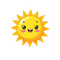 Bright Yellow Sun Cartoon Icon
