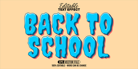 Fototapeta premium Editable text effect Back To School 3d style vector illustration