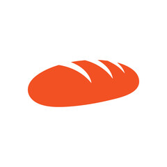 Orange Baked Bread Loaf Icon. A minimalist graphic of a baked item, symbolizing sustenance and comfort. Perfect for culinary, bakery, or food related designs.