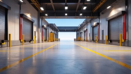 Wide warehouse interior