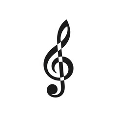 Obraz premium Harmonic Treble Clef Graphic. A beautifully rendered G clef illustration in monochromatic tones, representing melody and artistic expression.