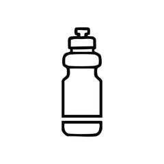 Minimalist Hydration Bottle Emblem. Clean icon of a reusable drink container on a dark backdrop. Represents well being, refreshment, and healthy habits. Perfect for digital design.