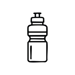Fitness Hydration Bottle Icon. This crisp emblem depicts a modern drinking vessel. It represents wellness, active lifestyles, and eco conscious choices, promoting health and refreshment.