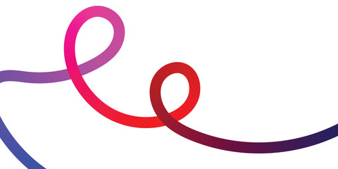 Abstract design with vibrant, swirling lines on a black background. This image features two intertwined, vibrant lines in shades of pink, purple, and red on a solid black background.