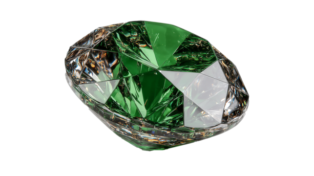 This luxurious emerald image captures the essence of fine craftsmanship and has a pure, floating appearance. The gem is free of any distractions, with absolutely no shadows or reflections, allowing fo