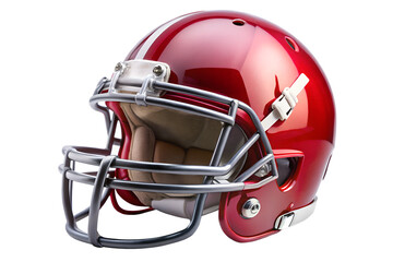 Fototapeta premium Red american football helmet isolated on transparent background