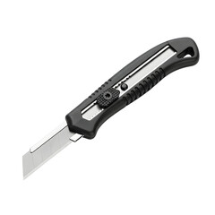 Retractable utility knife on black backdrop