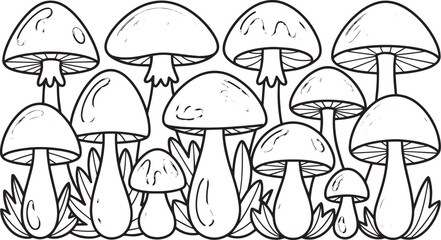 "Fantasy Glowing Mushrooms Vector Pack –  Magical Forest Vibes (Transparent PNG)"