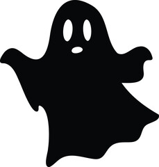 Fototapeta premium Spooky ghost silhouette with floating shape for Halloween decoration