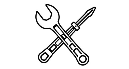 tool repair icon, renovation tools icon, auto repair tools icon, utility tools icon, service repair icon, repair emblem, repair outline icon, flat repair tools icon, minimal repair icon, editable repa