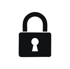 Black padlock with keyhole symbol security