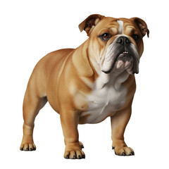 Obraz premium Majestic bulldog stands on black background