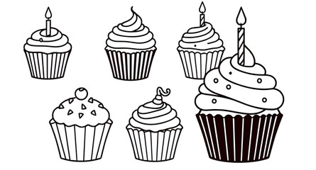 set of cupcakes
