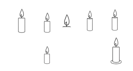 Fototapeta premium Candle light illustration, Wax candle vector, Candle with flame, Candle silhouette, Candle clipart, Candle isolated, Candle on white background, Candlelight vector, Candle icon, Candle with wax drip, 