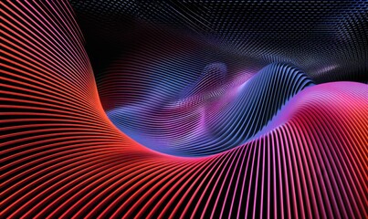 Vibrant sine waves abstract background with red blue and purple gradients