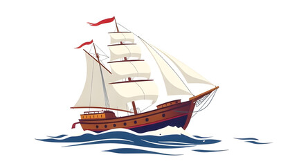 pirate ship on white background