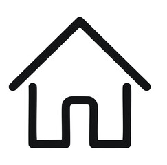 Simple black house outline symbol home building