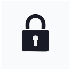 Dark padlock with white keyhole symbol security protection