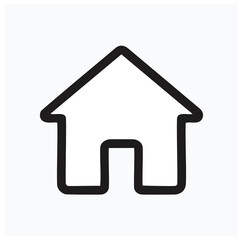 Simple black house outline with doorway home building