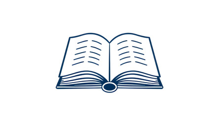 open book on white background