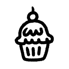 cup cake png outline, cute cartoon handdraw clipart kids doodle element hand drawn doodle, handwriting clipart, kawaii kids drawing, funny character, childlike sketch, handwritten words,