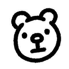 Fototapeta premium bear png outline, cute cartoon handdraw clipart kids doodle element hand drawn doodle, handwriting clipart, kawaii kids drawing, funny character, childlike sketch, handwritten words,