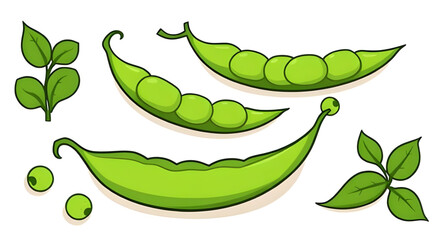 green peas with leaves