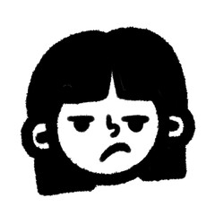 bad mood girl angry png outline, cute cartoon handdraw clipart kids doodle element hand drawn doodle, handwriting clipart, kawaii kids drawing, funny character, childlike sketch, handwritten words,