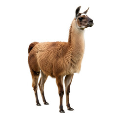 Obraz premium Isolated llama standing in full body view