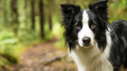 Fototapeta premium Border collie portrait in forest