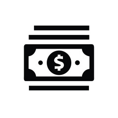 Money Payment Icon in Silhouette