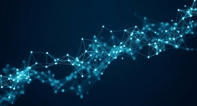 Abstract Plexus Network on Blue Background