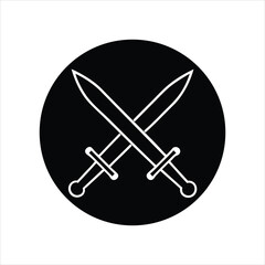 Battle Blades in Round Shield Vector Art