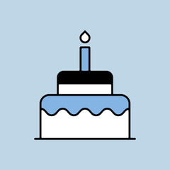 Birthday cake vector isolated icon