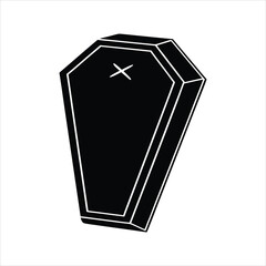 Coffin Silhouette Halloween Illustration