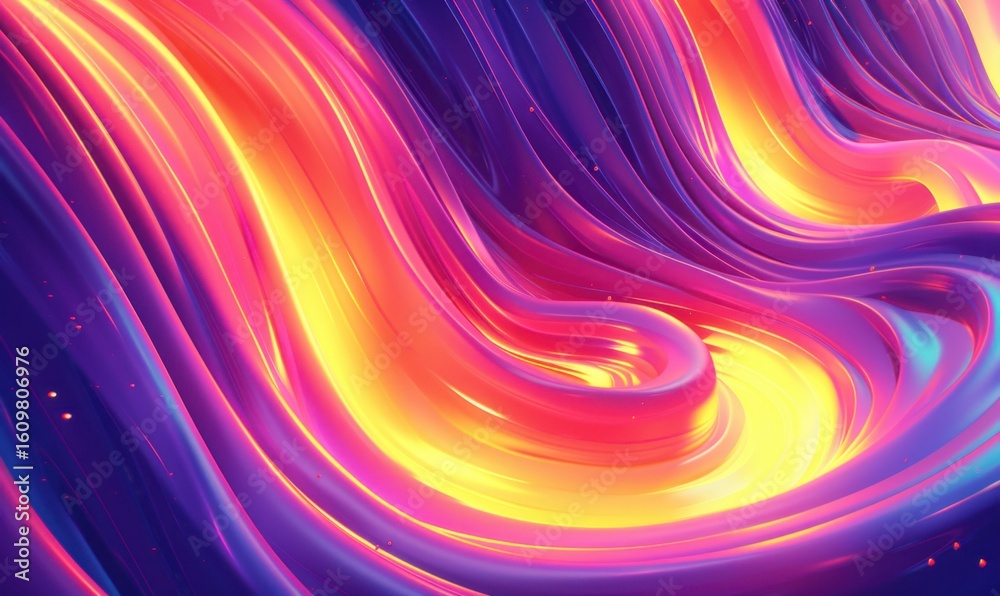 Poster dynamic abstract wave background with vibrant color gradient for modern design
