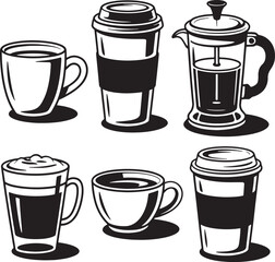 set of coffee cups