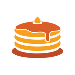 pancakes stack with syrup vector