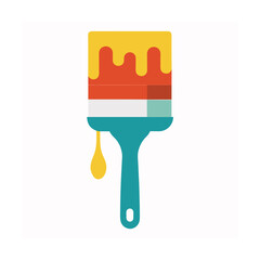 paintbrush with paint drip vector