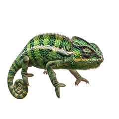 Obraz premium Chameleon isolated vibrant colors on black background
