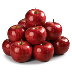 Bunch of Ripe red Apples in a pile isolated on transparent background