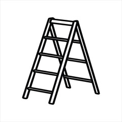 Simple Foldable Ladder Isolated Vector Drawing
