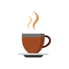 cup of coffee with steam vector flat style