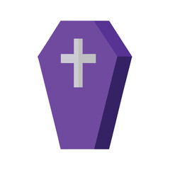 Obraz premium coffin with cross on lid in purple