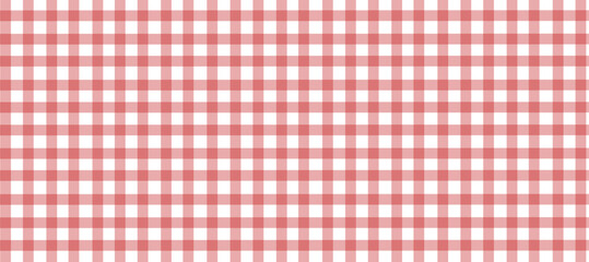 Geometric red plaid print in pastel tones, vector background