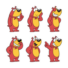 set of funny cartoon animals