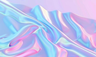 Iridescent fabric waves background with pastel colors and smooth texture